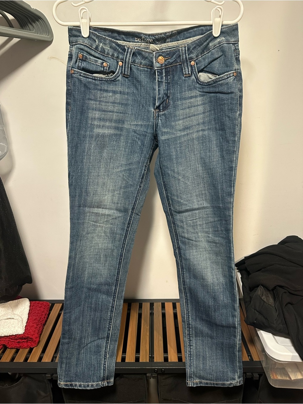 refuge Women’s Mid Blue Straight Leg Jeans